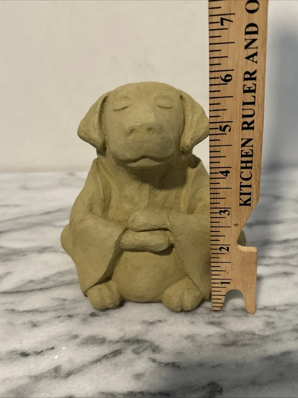 Meditating Dog garden Statue - Tan